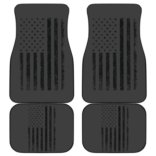 American Flag Patriotic on Black Design Car Floor Mats