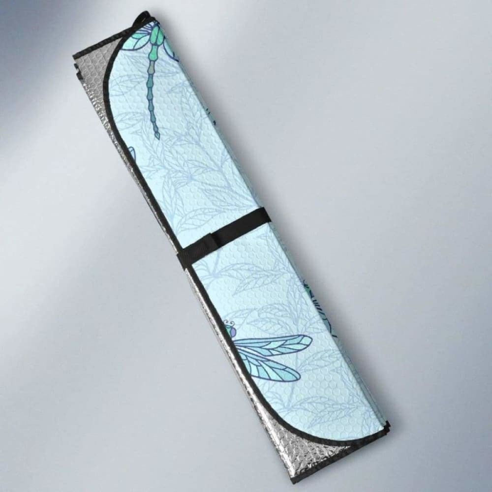 Dragonfly Pattern Blue Background Car Auto Sun Shades