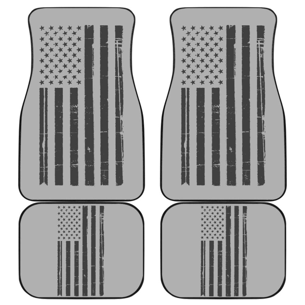 New Black American Flag Car Floor Mats Full Set