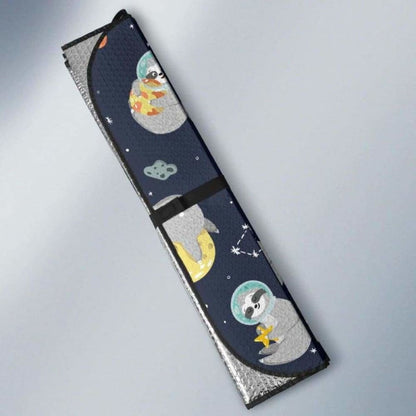 Cute Sloth Astronaut Star Planet Rocket Pattern Car Auto Sun Shades