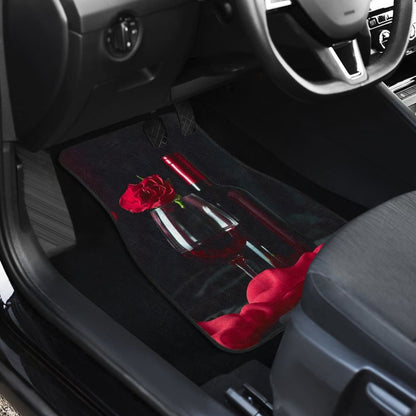 Romatic Couple Red Wine for Wine Lovers Car Floor Mats