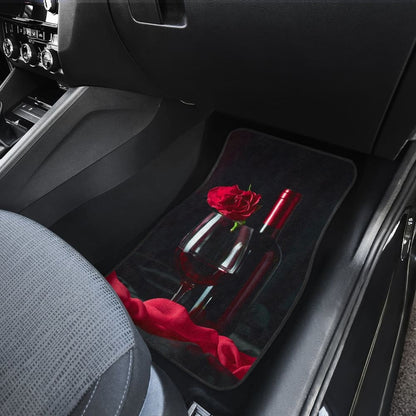 Romatic Couple Red Wine for Wine Lovers Car Floor Mats