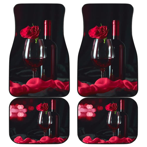Romatic Couple Red Wine for Wine Lovers Car Floor Mats