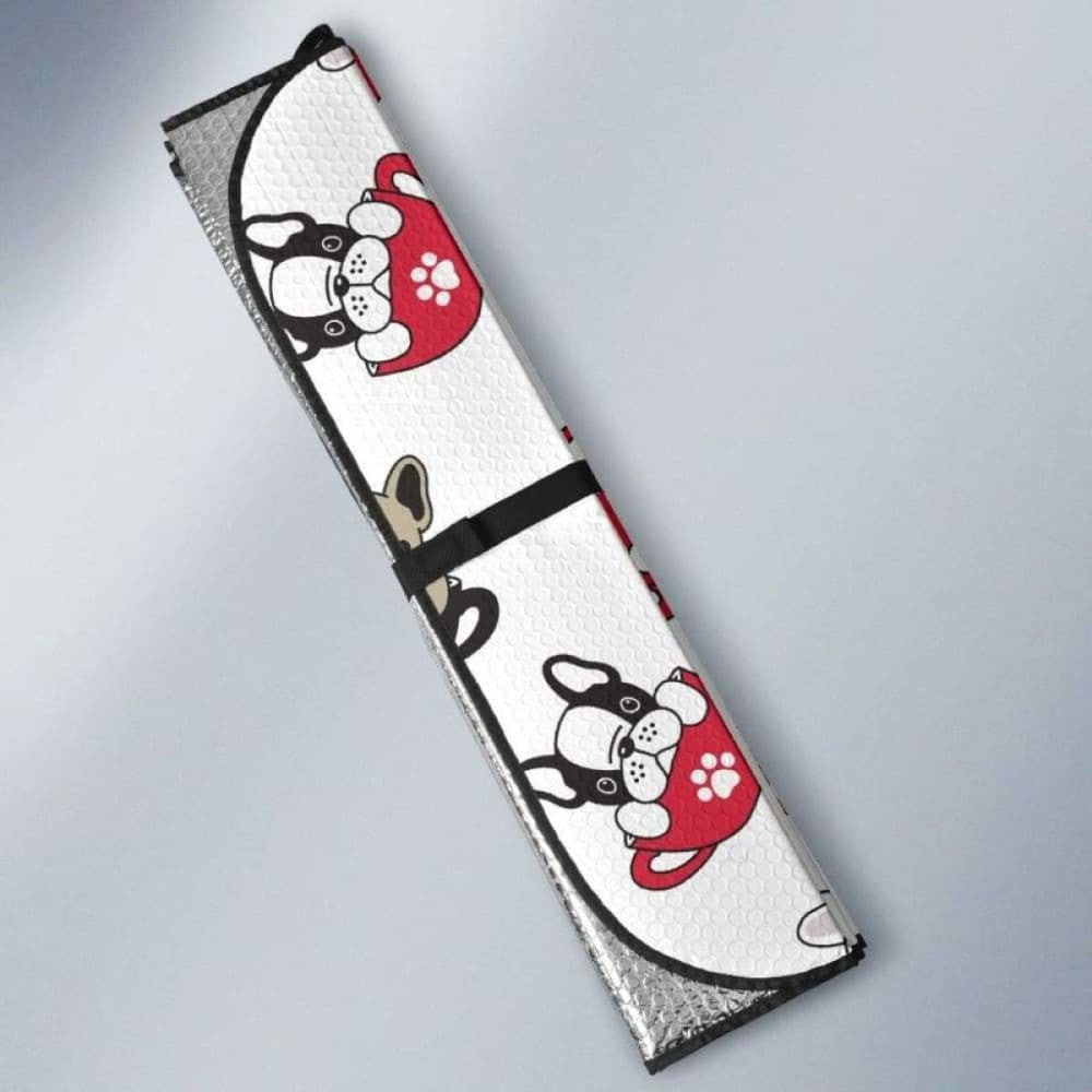 French Bulldog Cup Paw Pattern Car Auto Sun Shades