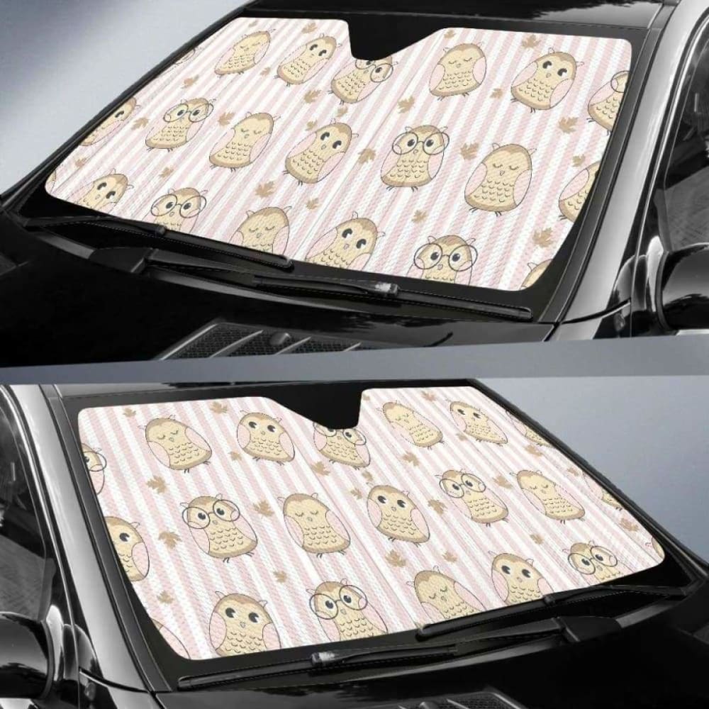 Cute Owl Leaf Car Auto Sun Shades