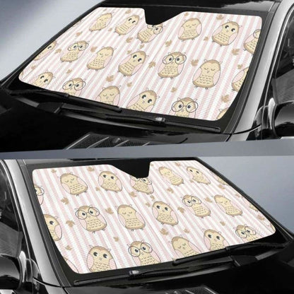 Cute Owl Leaf Car Auto Sun Shades