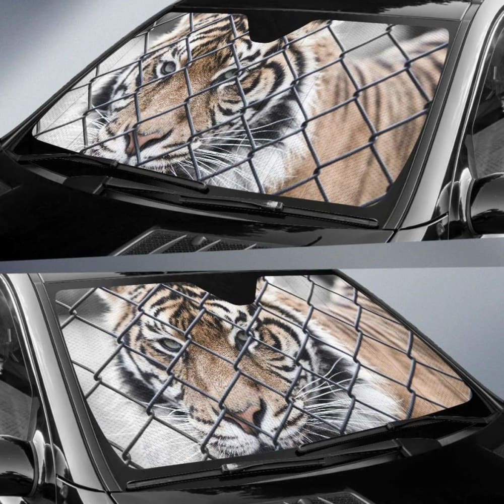 Tiger Cage Zoo Captive HdK Car Sun Shade
