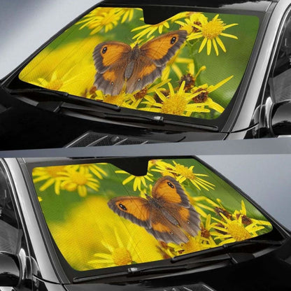 Butterfly Yellow FlowersK Car Sun Shade