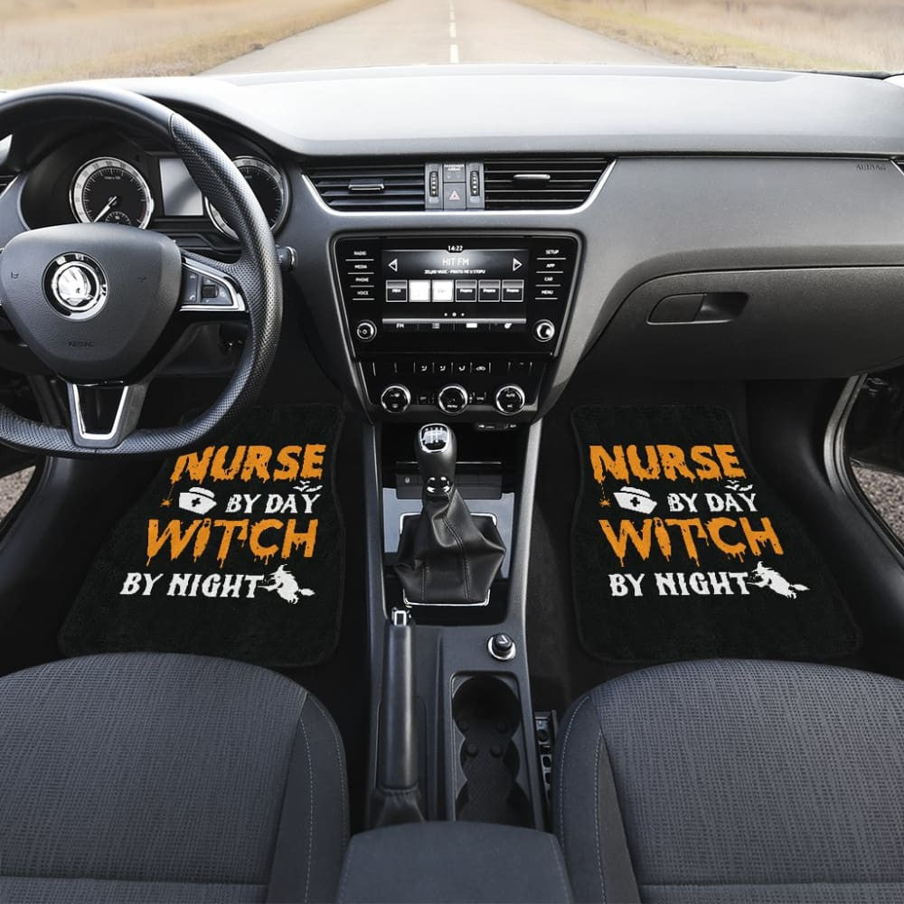 Nurse By Day, Witch By Night Halloween Gift Car Floor Mats