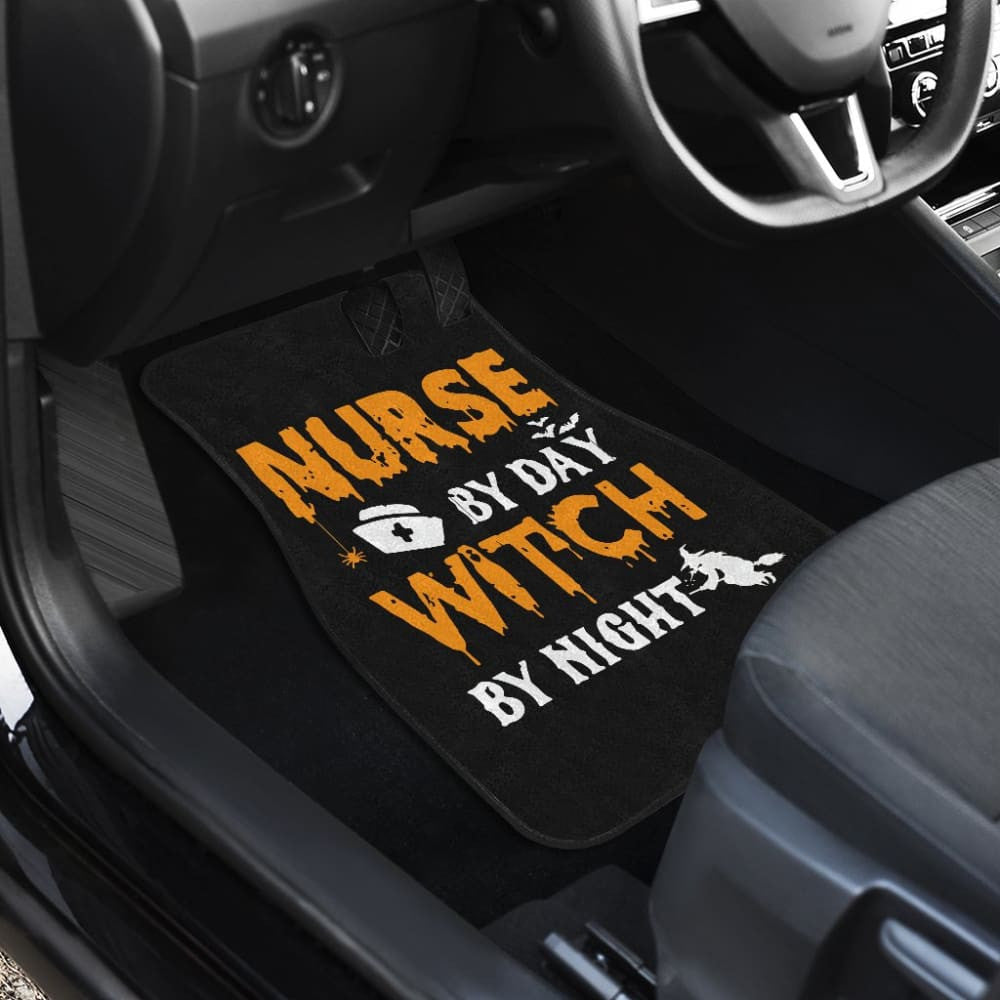 Nurse By Day, Witch By Night Halloween Gift Car Floor Mats