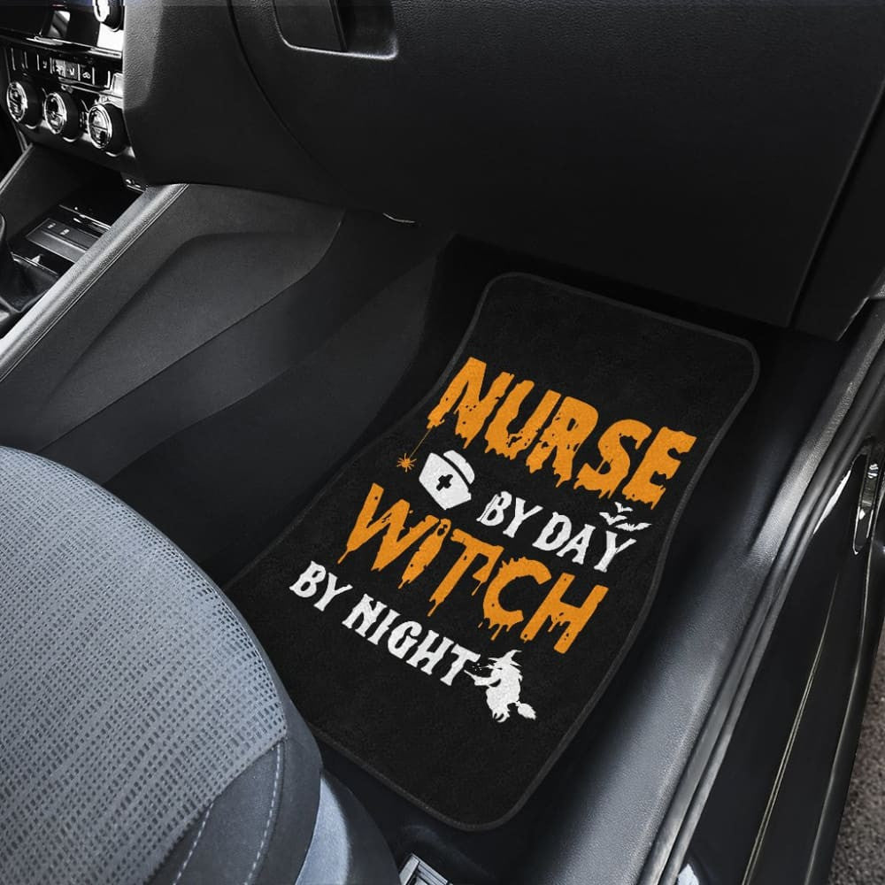 Nurse By Day, Witch By Night Halloween Gift Car Floor Mats