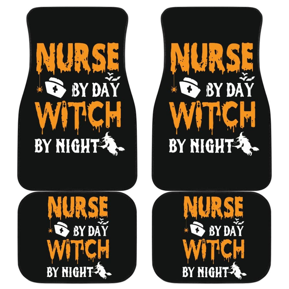 Nurse By Day, Witch By Night Halloween Gift Car Floor Mats