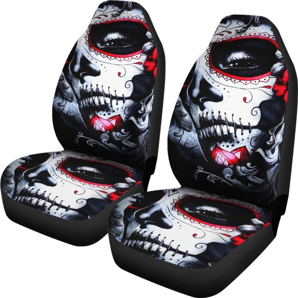 Pcs Sugar Skull Beautiful Girls Car Seat Covers