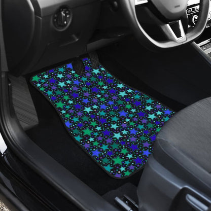 Blue Stars Front And Back Car Mats