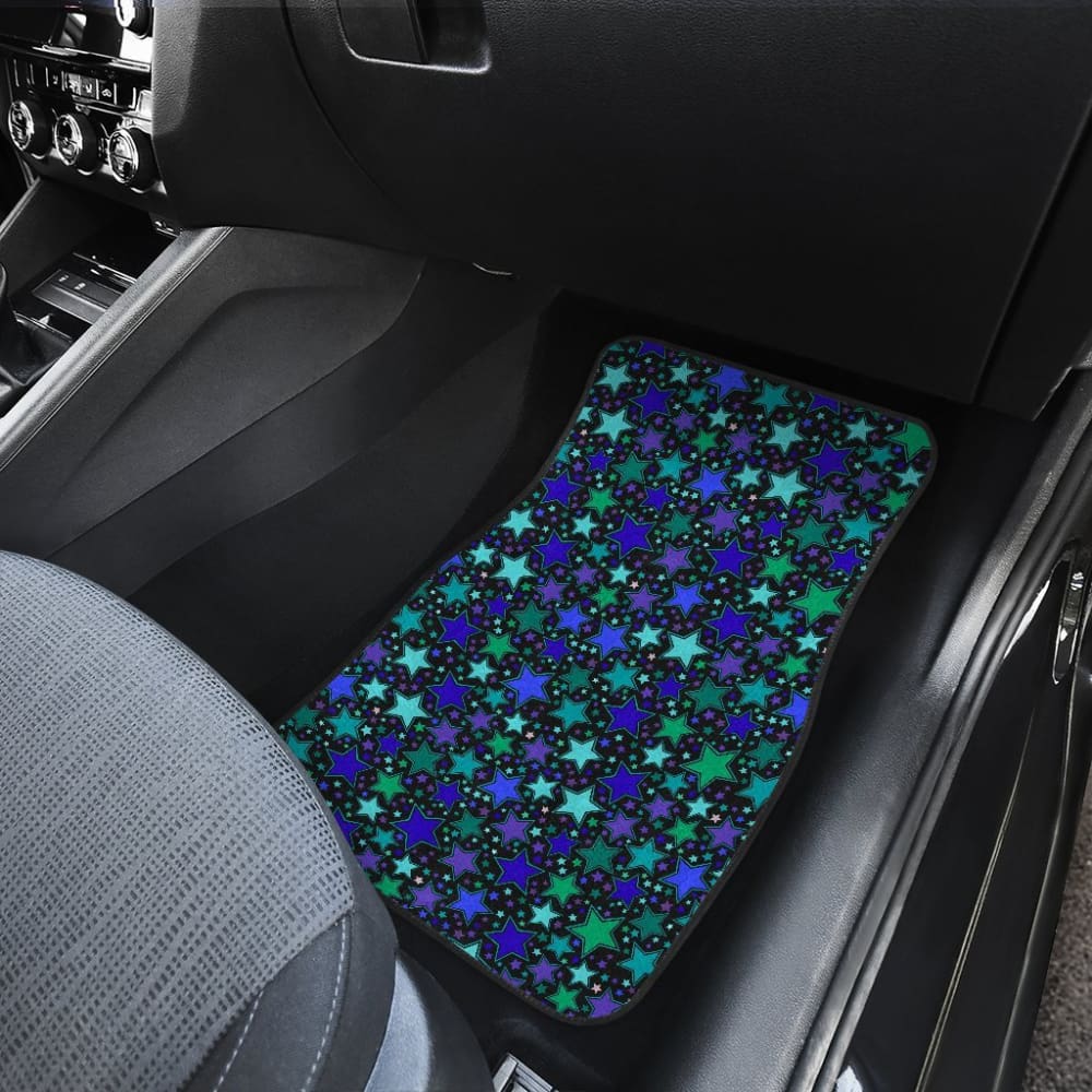 Blue Stars Front And Back Car Mats