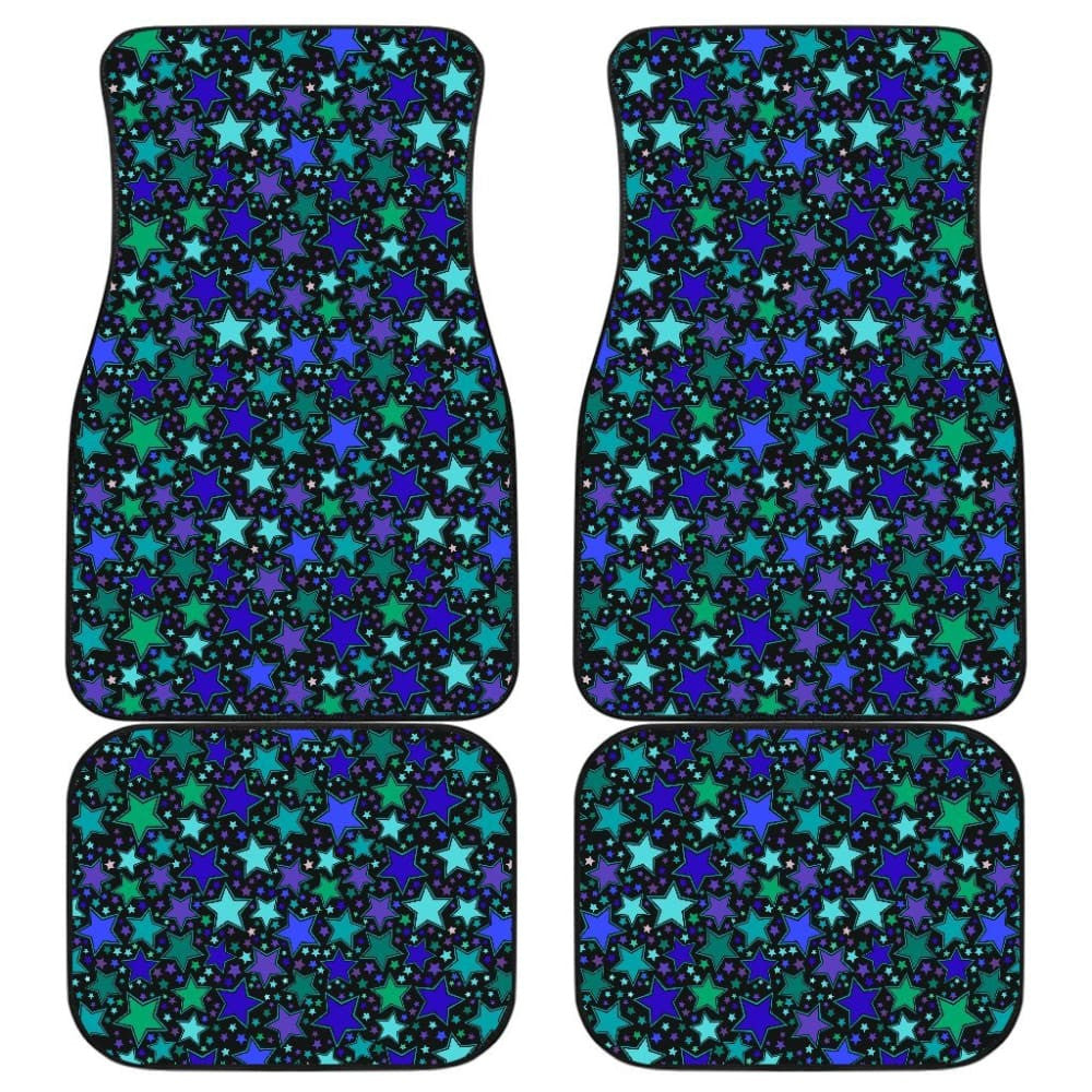 Blue Stars Front And Back Car Mats