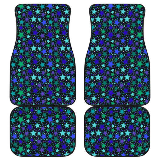 Blue Stars Front And Back Car Mats