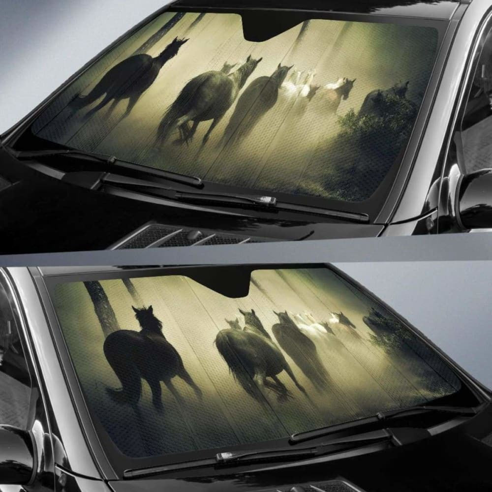 Horses Forest HdK Car Sun Shade
