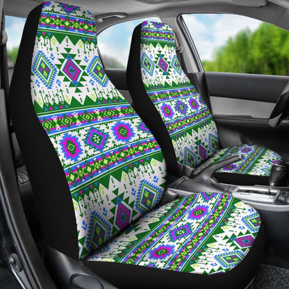 Green Purple Aztec Car Seat Covers