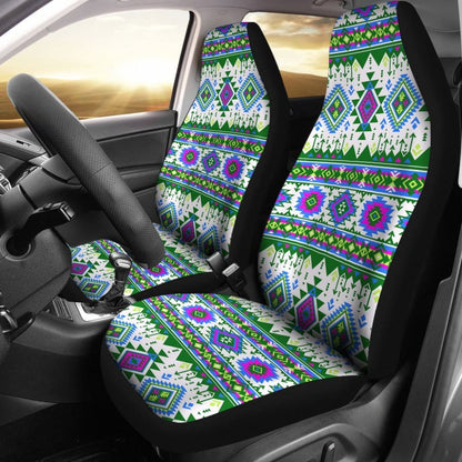 Green Purple Aztec Car Seat Covers