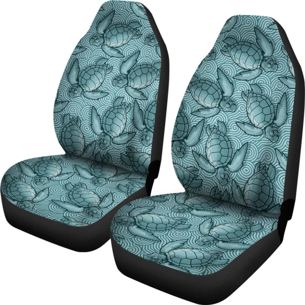 Turtle Swirl Car Seat Covers - Teal