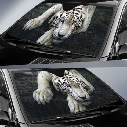 White Tiger Hd Car Sun Shade