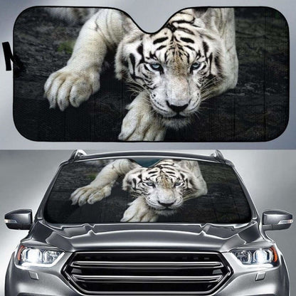 White Tiger Hd Car Sun Shade