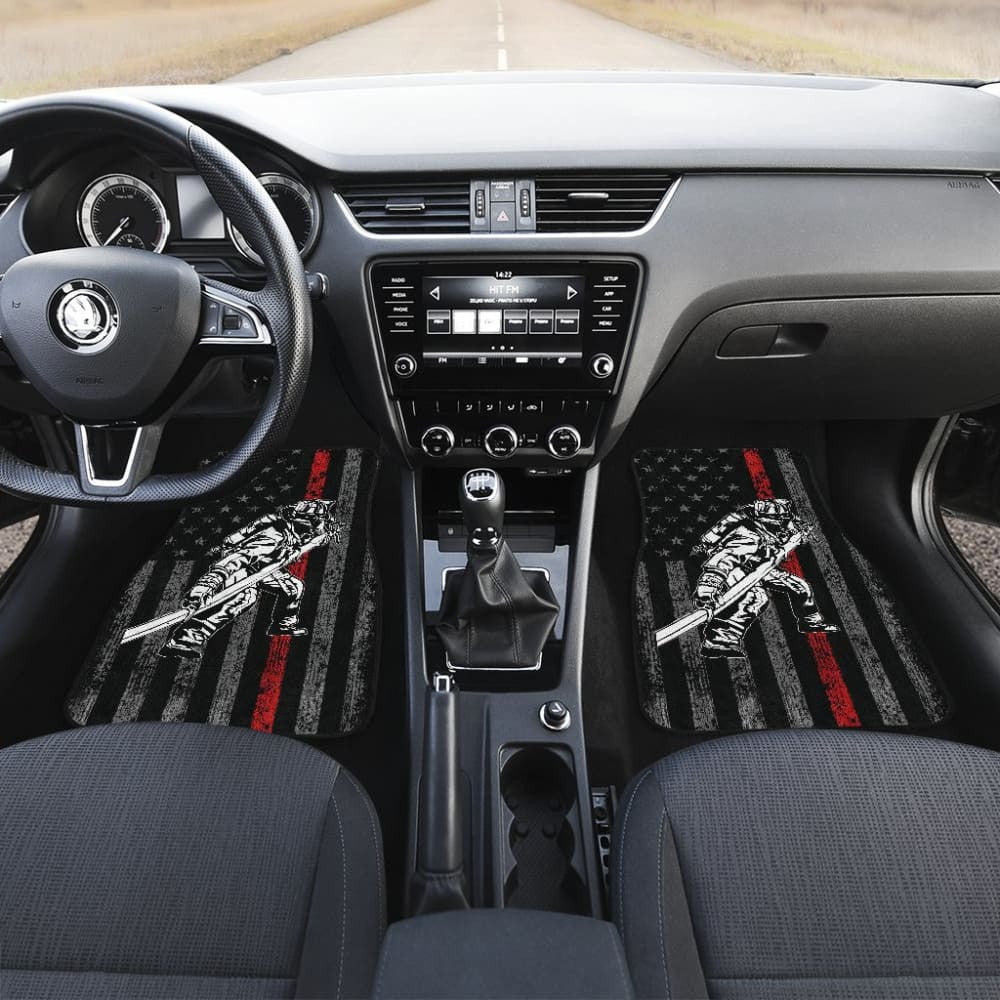 Firefighter Gift American Flag Thin Red Line Fireman Car Floor Mats