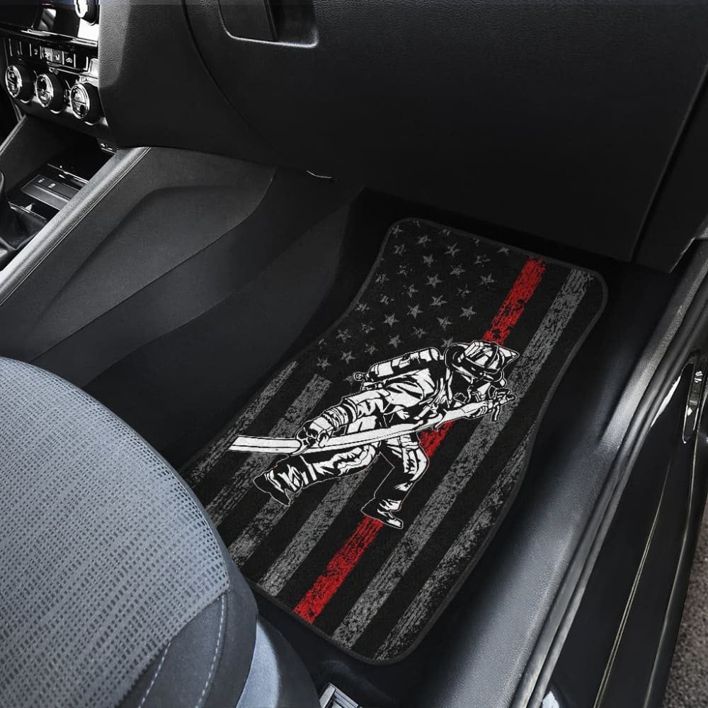 Firefighter Gift American Flag Thin Red Line Fireman Car Floor Mats