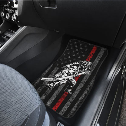 Firefighter Gift American Flag Thin Red Line Fireman Car Floor Mats