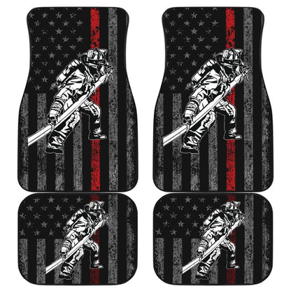 Firefighter Gift American Flag Thin Red Line Fireman Car Floor Mats