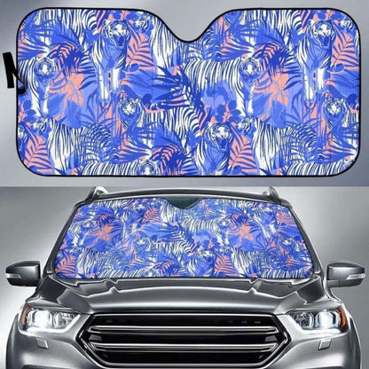 White Bengal Tigers Pattern Car Auto Sun Shades
