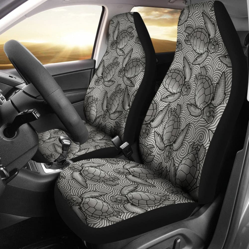 Turtle Swirl Car Seat Covers - Gray