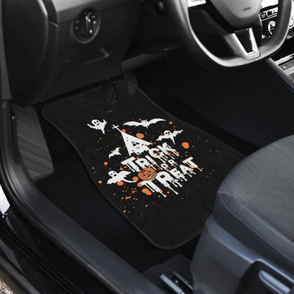 White Orange Trick or Treat Halloween Car Floor Mats