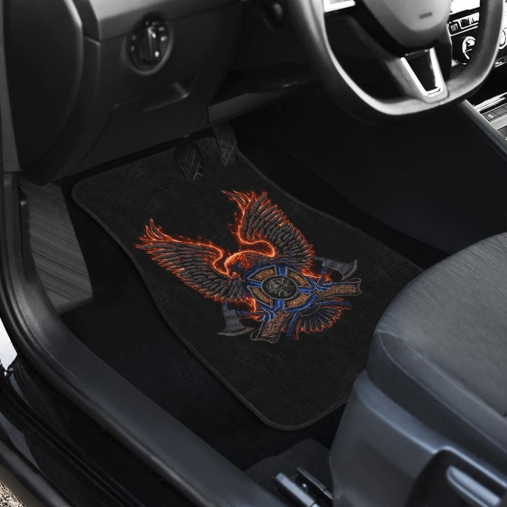 Volunteer Firefighter Fire and Rescue, Courage, Honor Custom Eagle Car Floor Mats