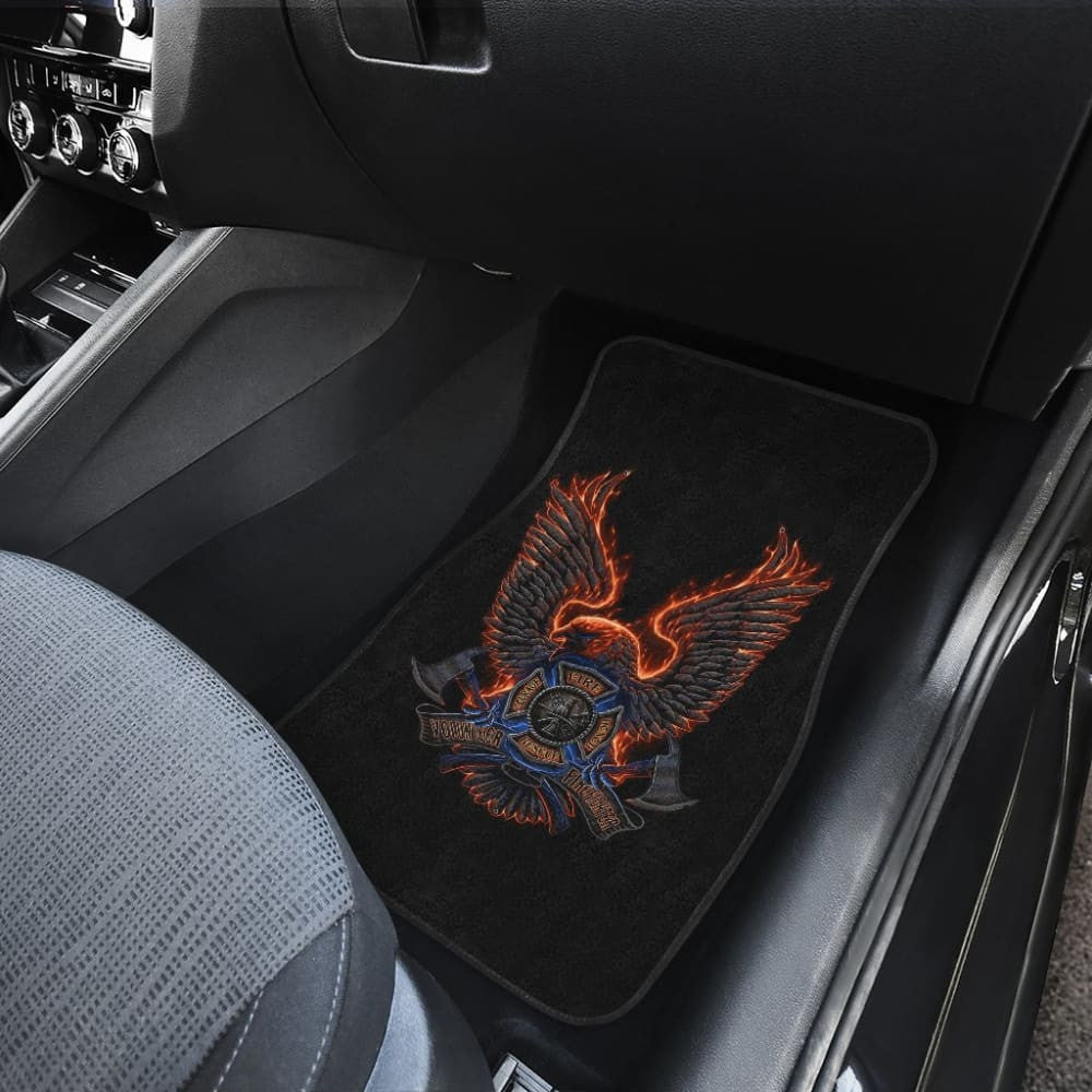 Volunteer Firefighter Fire and Rescue, Courage, Honor Custom Eagle Car Floor Mats