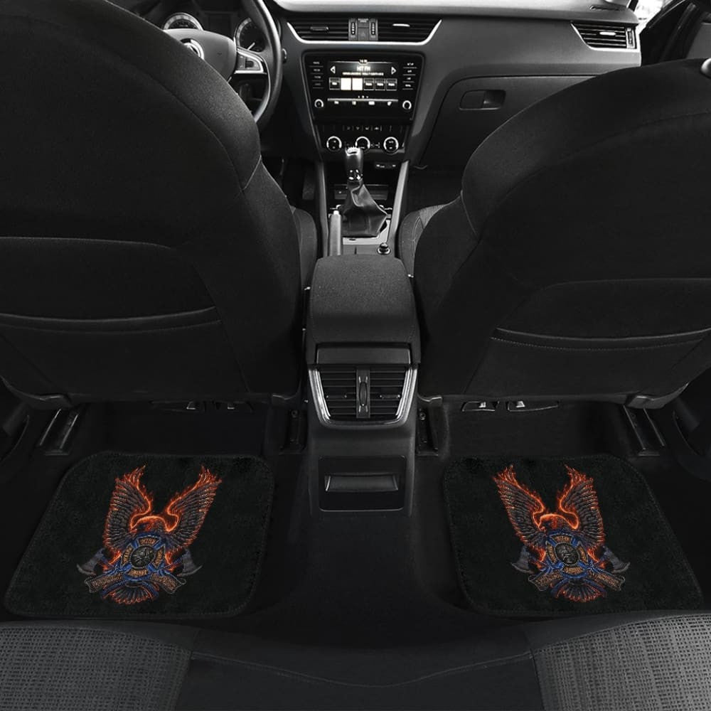 Volunteer Firefighter Fire and Rescue, Courage, Honor Custom Eagle Car Floor Mats