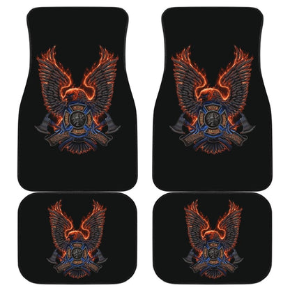 Volunteer Firefighter Fire and Rescue, Courage, Honor Custom Eagle Car Floor Mats