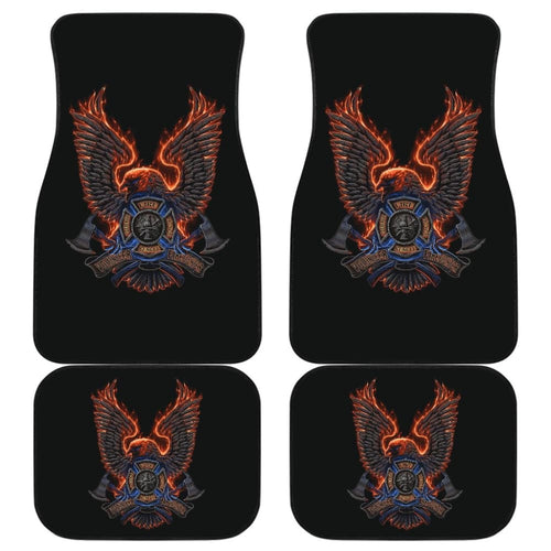 Volunteer Firefighter Fire and Rescue, Courage, Honor Custom Eagle Car Floor Mats