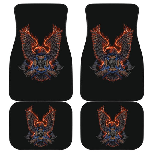 Volunteer Firefighter Fire and Rescue, Courage, Honor Custom Eagle Car Floor Mats