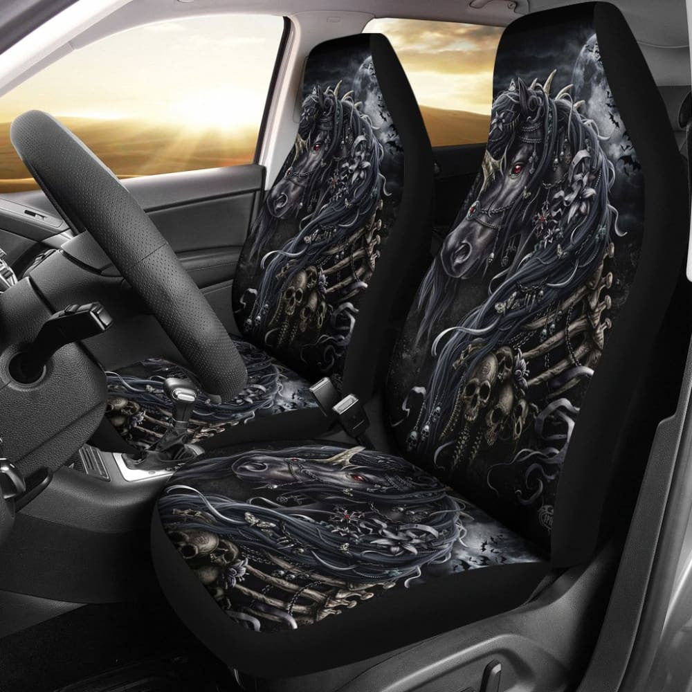 Pcs Sugar Skull Horse Car Seat Covers