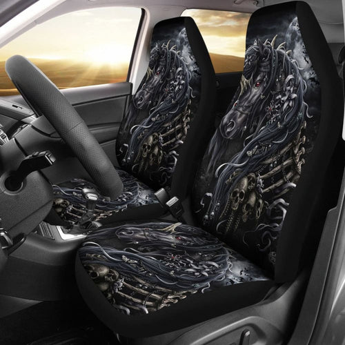 Pcs Sugar Skull Horse Car Seat Covers