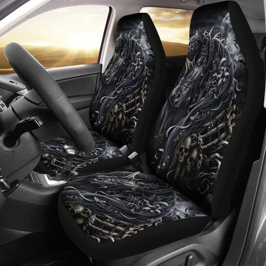 Pcs Sugar Skull Horse Car Seat Covers