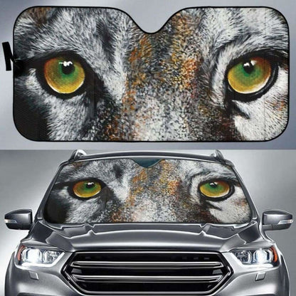 Green Wolf Eyes Car Auto Sun Shades