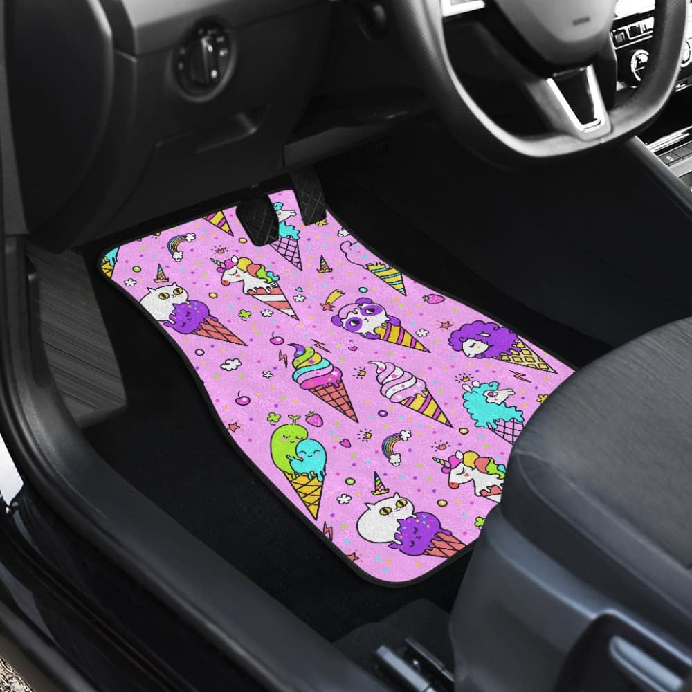 Colorful Funny Cute Ice Cream Car Floor Mats