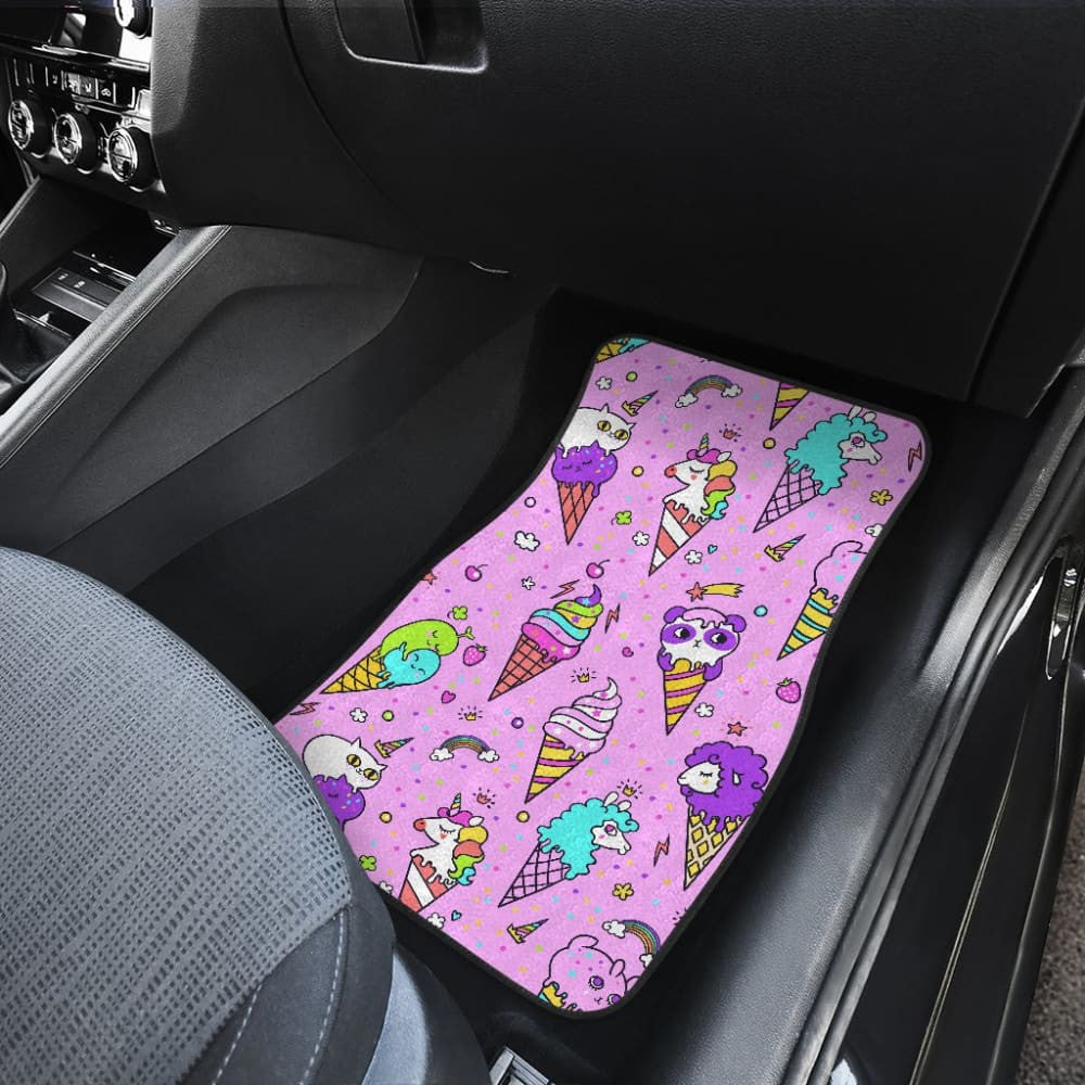Colorful Funny Cute Ice Cream Car Floor Mats