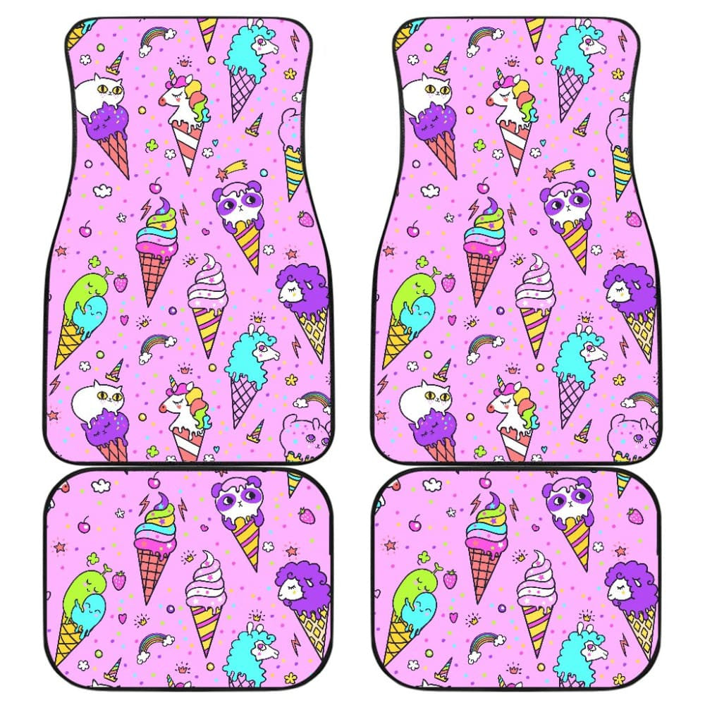 Colorful Funny Cute Ice Cream Car Floor Mats