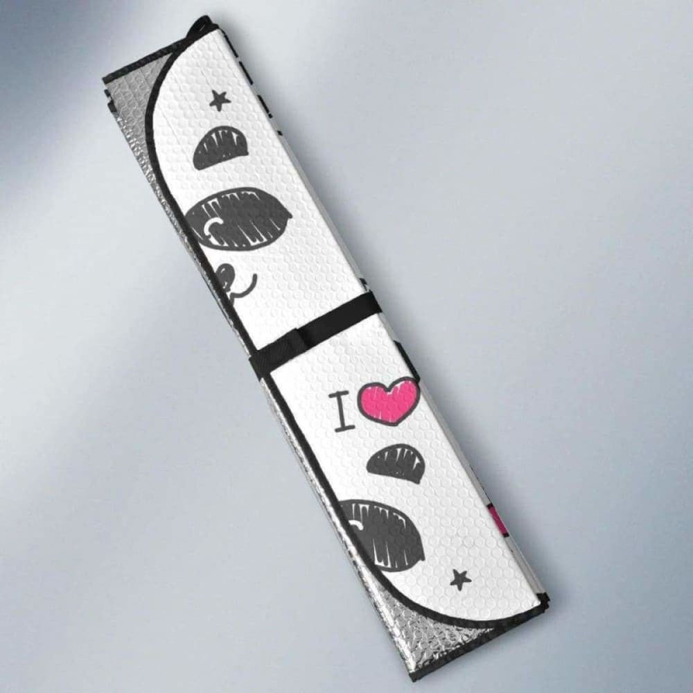 Hand Drawn Faces Of Pandas Pattern Car Auto Sun Shades