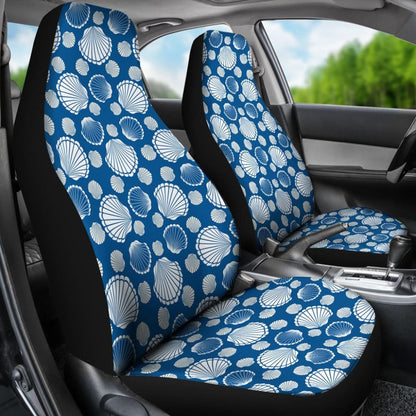 Beach Sea Shell Blue Print Universal Fit Car Seat Covers