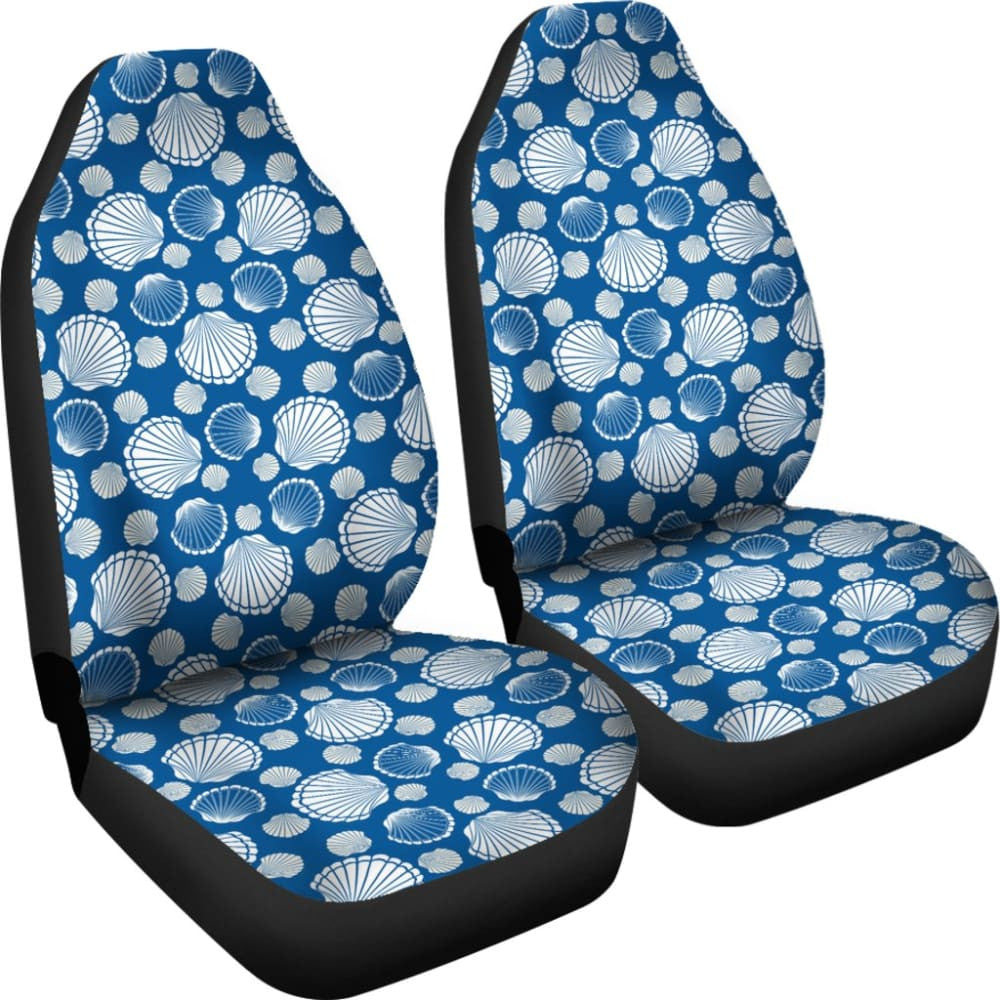 Beach Sea Shell Blue Print Universal Fit Car Seat Covers
